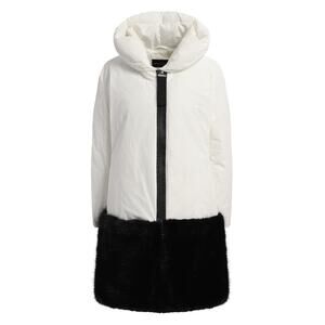 Emporio Armani NWT White Puffer Faux Fur Trim Coat Women M